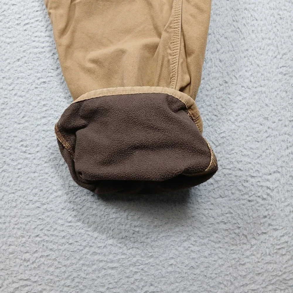 Wrangler Authentics Fleece Lined Work Pants Men's 40x30 Tan‎ Cotton